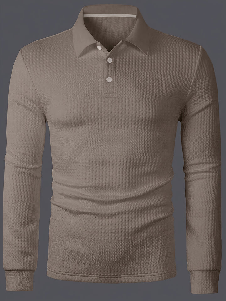 Weston | Textured Long Sleeve Polo Shirt