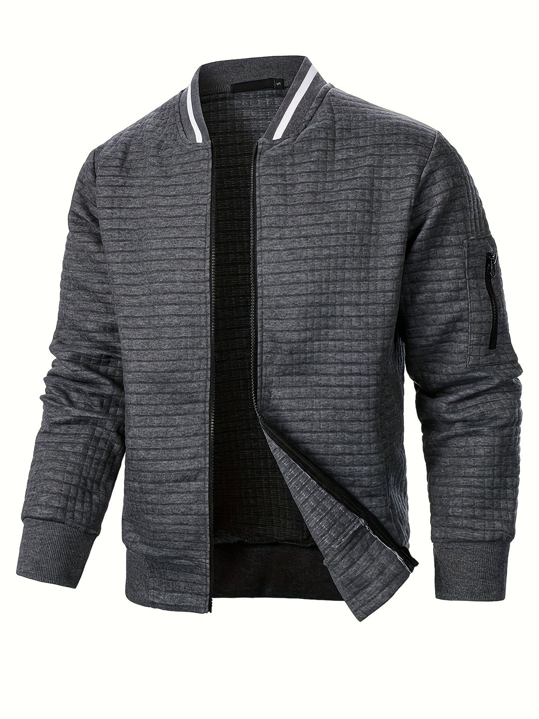 Marcus | Textured Stand-Collar Bomber Jacket