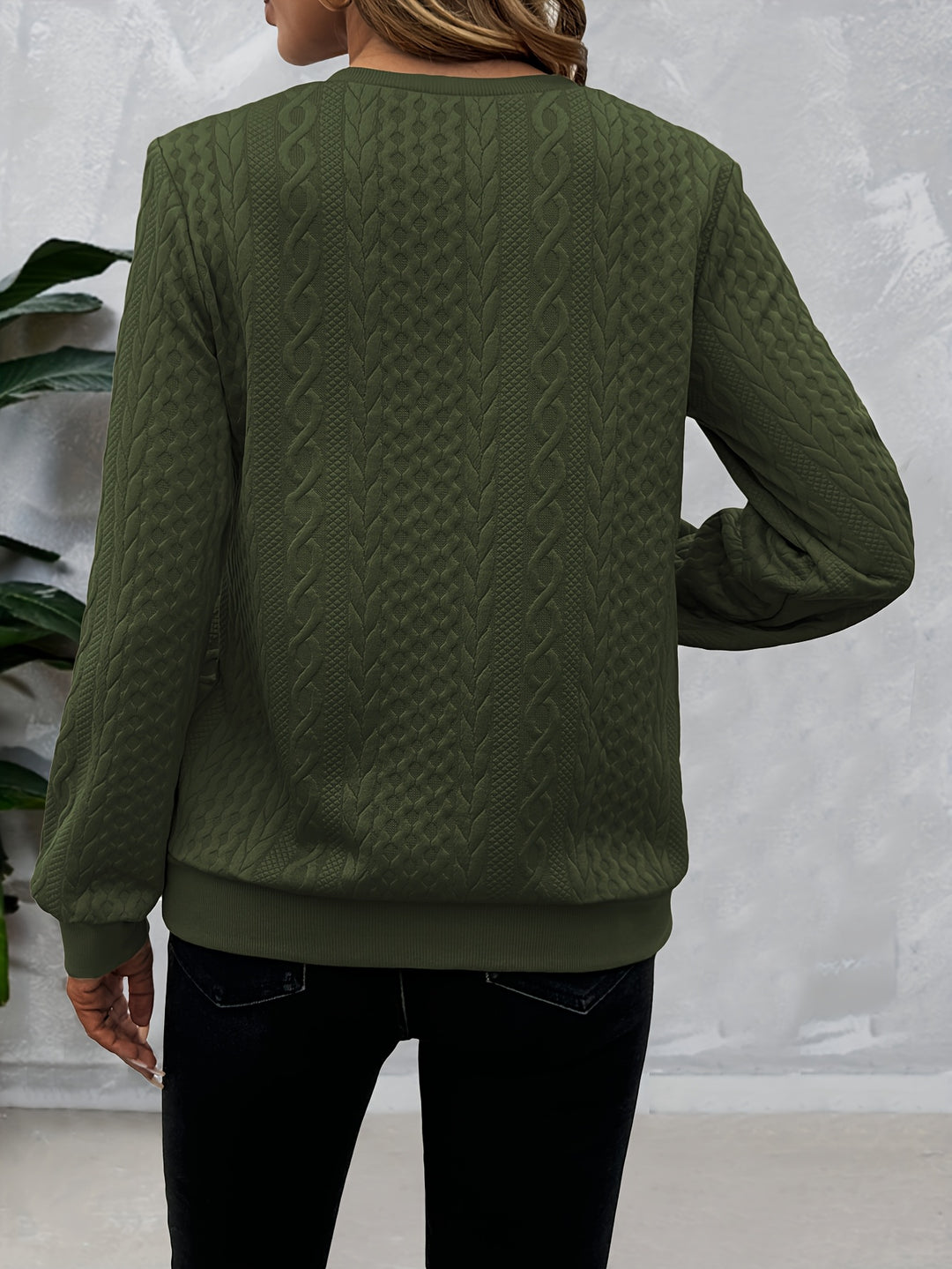 Corinne | Textured Half-Zip Sweatshirt
