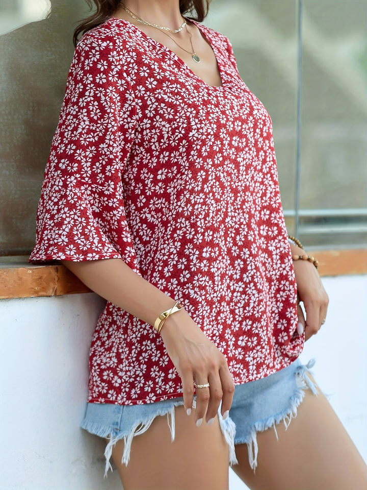 Marianne | Floral Ruffle-Sleeve Blouse