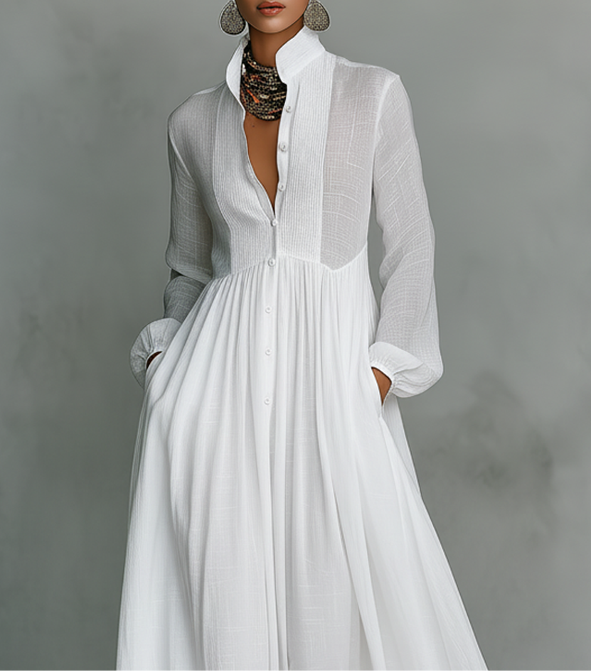 Astrid | Flowing Button-Front Maxi Dress