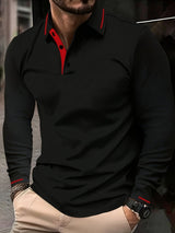Maxwell | Men's Long Sleeve Contrast-Trim Polo