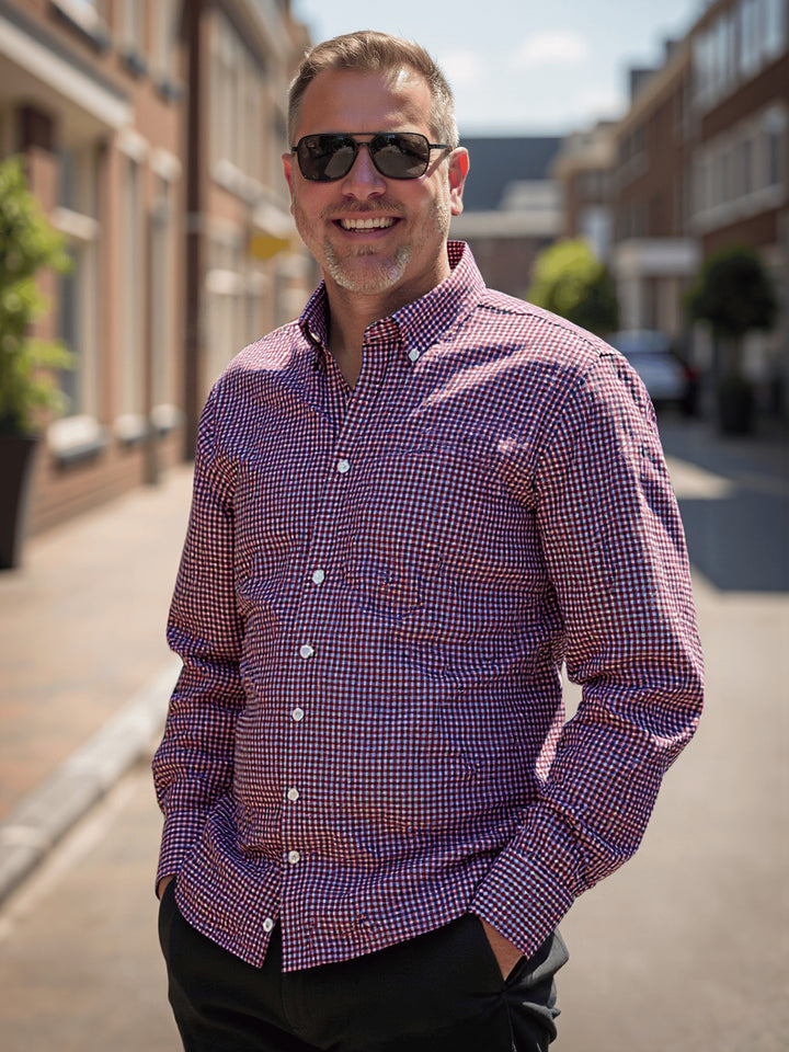 Sloan | Men's Print Colour-Block Long Sleeve Shirt
