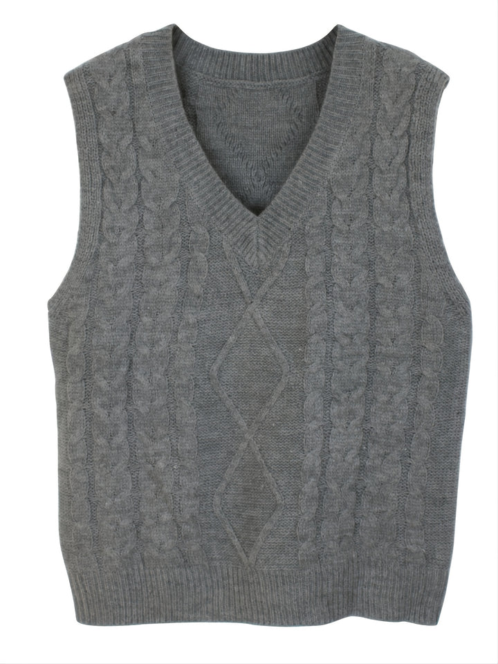Cambria | Cable-Knit V-Neck Sweater Vest