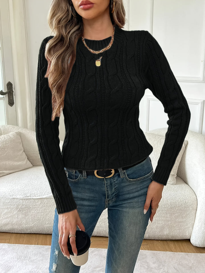 Marlow | Cable-Twist Round Neck Sweater