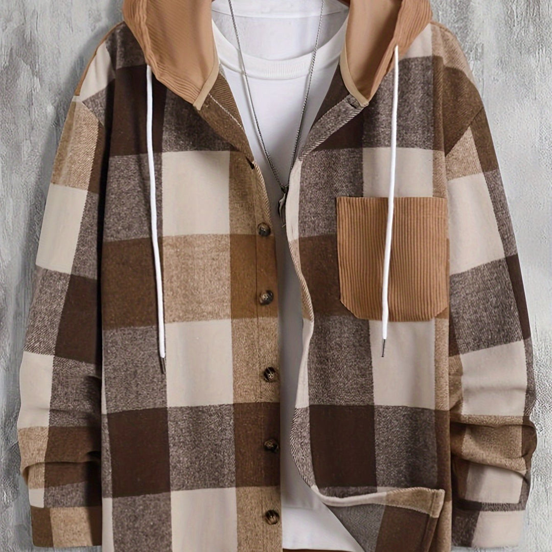 Declan | Hooded Plaid Overshirt Jacket
