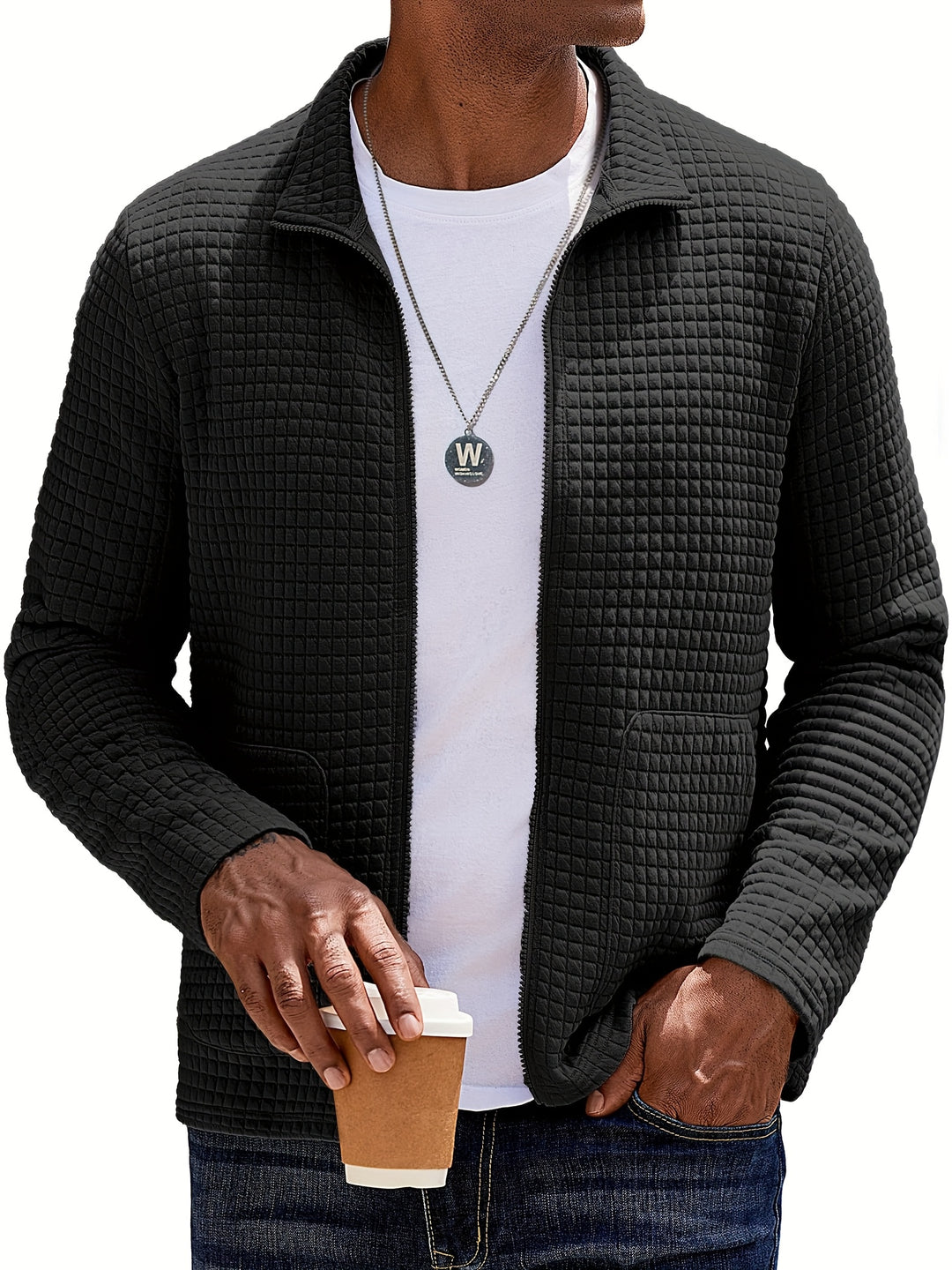 Harvey | Textured Zip-Up Jacket