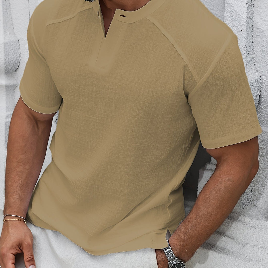 Trevor | Men's Linen Short Sleeve Henley Shirt
