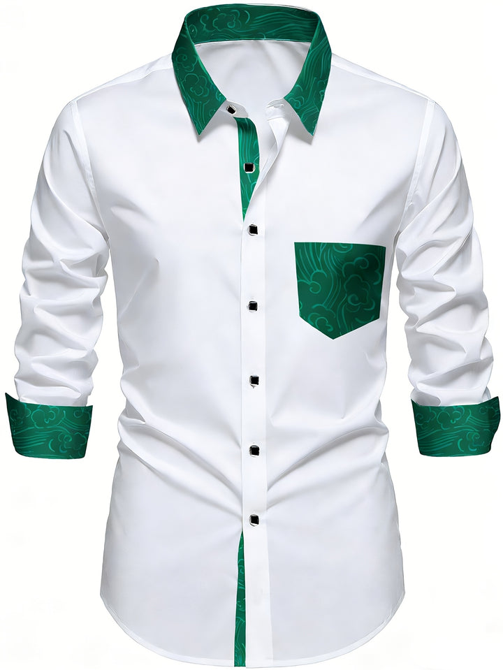 Whitfield | Men's Contrast Collar Long Sleeve Shirt