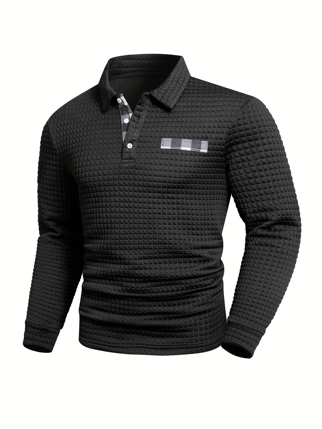 Hollis | Textured Long-Sleeve Polo Shirt