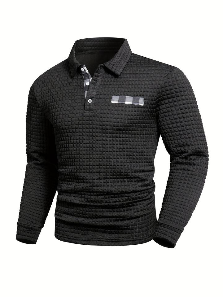 Hollis | Textured Long-Sleeve Polo Shirt