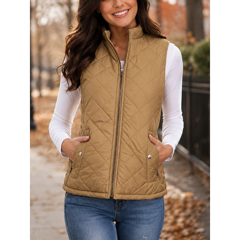 Carmen | Quilted Stand-Collar Vest