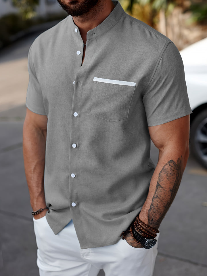 Radley | Men's Mandarin Collar Short Sleeve Shirt