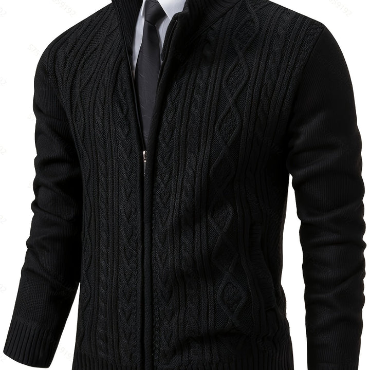 Rupert | Cable-Knit Stand-Collar Cardigan