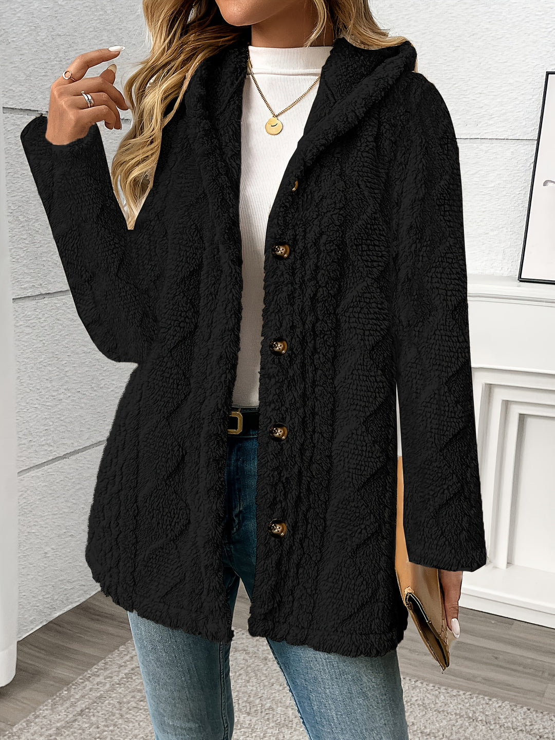 Delphine | Textured Hooded Jacket