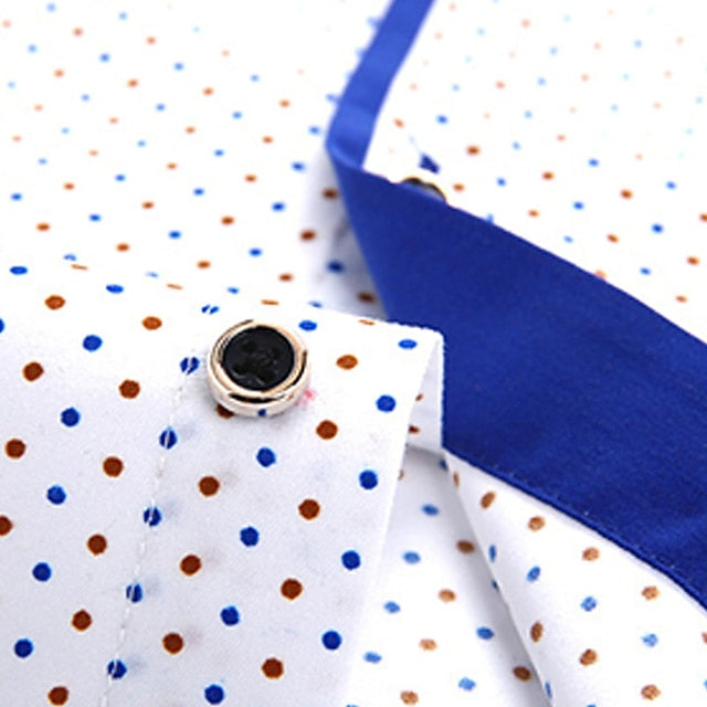 Glenn | Men's Polka Dot Long Sleeve Dress Shirt