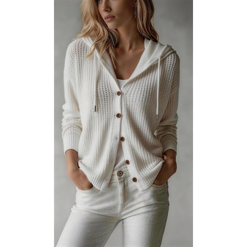 Iris | Hooded Button-Front Cardigan