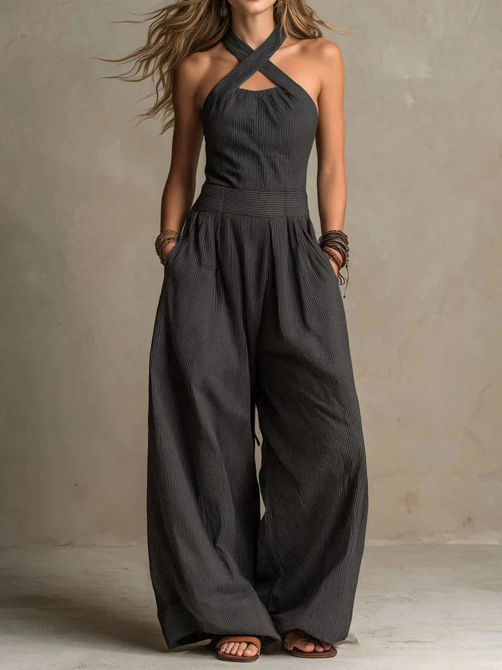 Mariette | Wide-Leg Halter Jumpsuit