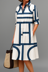 Rosalind | Refined Geometric Shirt Dress