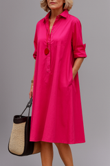 Cecile | Refined Shirt Midi Dress
