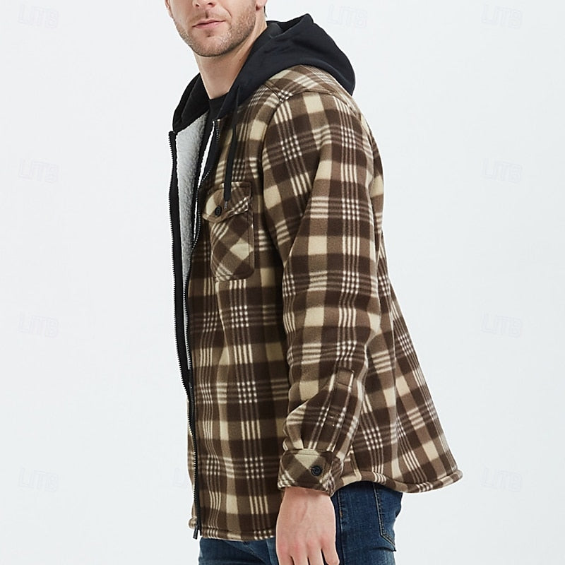 Emmett | Hooded Plaid Shirt Jacket