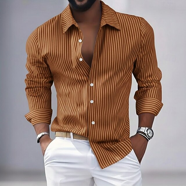 Adrian | Men's Vertical Stripe Long Sleeve Shirt