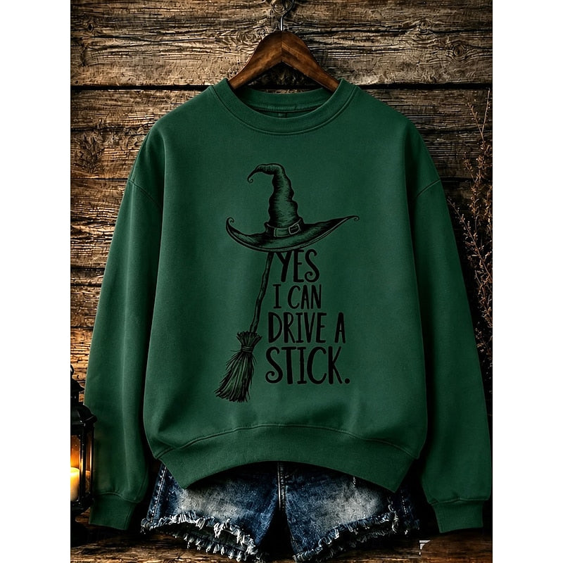 Paige | Playful Halloween Witch Graphic Sweatshirt