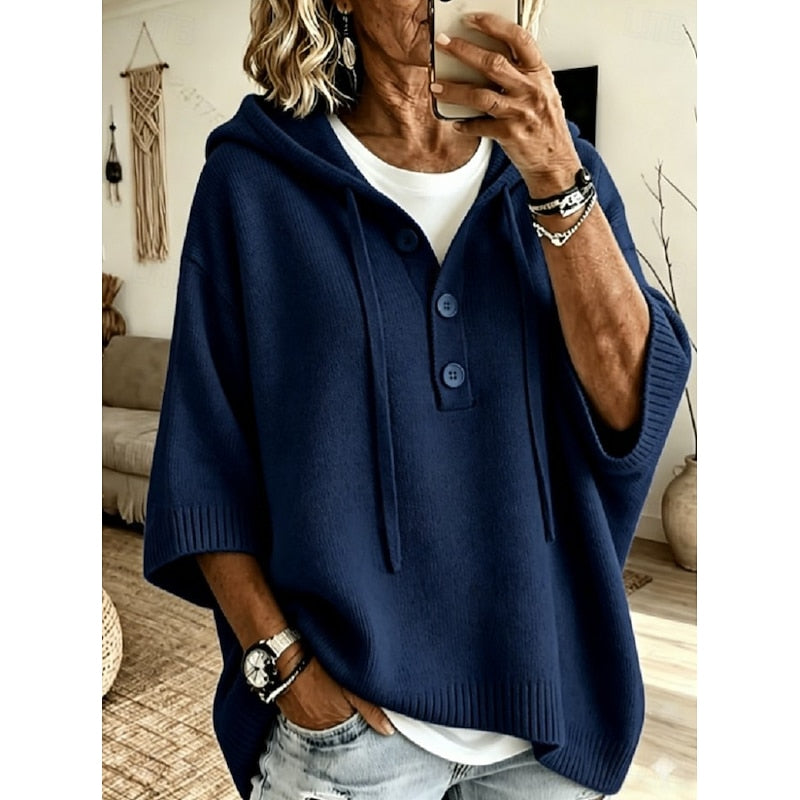 Danica | Relaxed Button-Neck Hoodie