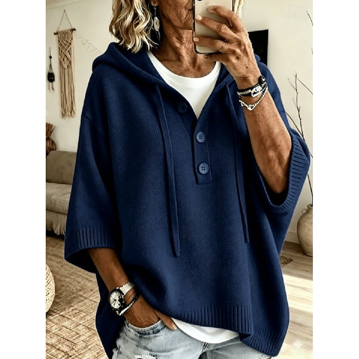 Danica | Relaxed Button-Neck Hoodie