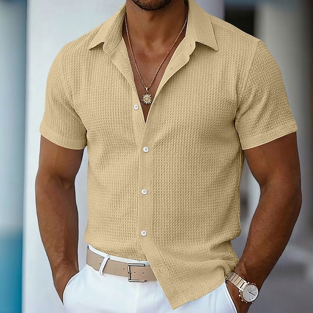 Kenneth | Men's Waffle Texture Short Sleeve Shirt