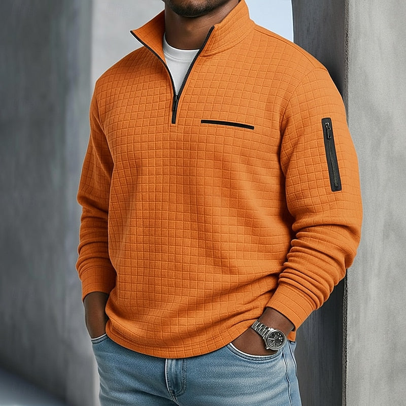 Preston | Textured Quarter-Zip Pullover