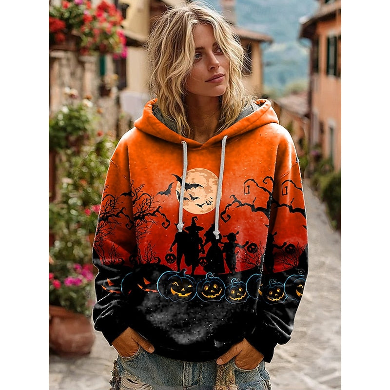Greta | Halloween Skull Graphic Hoodie