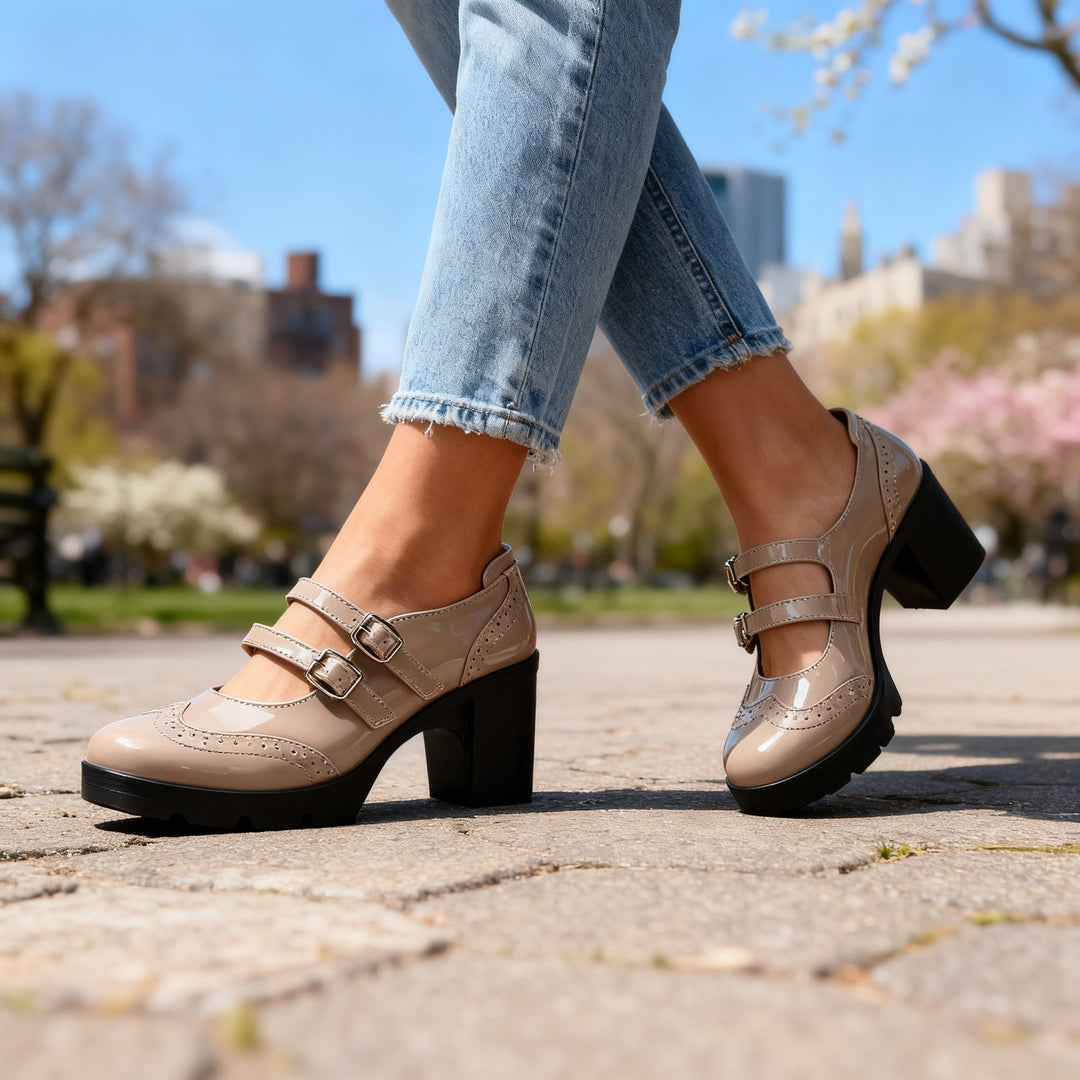 Halle | Double-Strap Platform Mary Janes