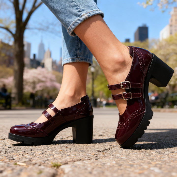 Halle | Double-Strap Platform Mary Janes