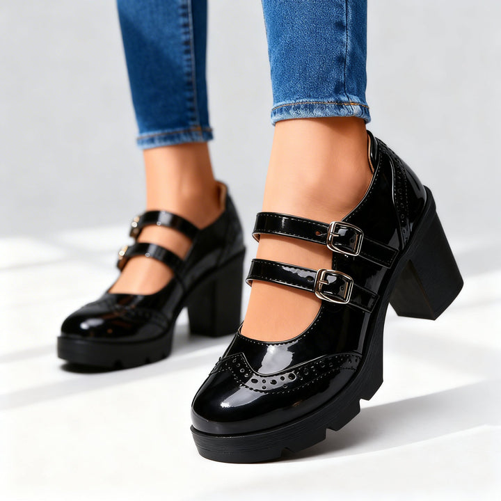 Halle | Double-Strap Platform Mary Janes