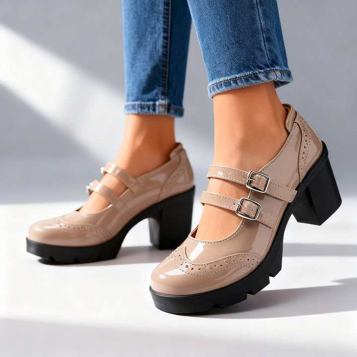 Halle | Double-Strap Platform Mary Janes