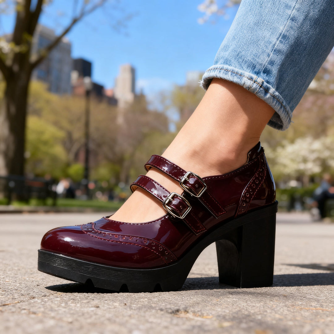 Halle | Double-Strap Platform Mary Janes