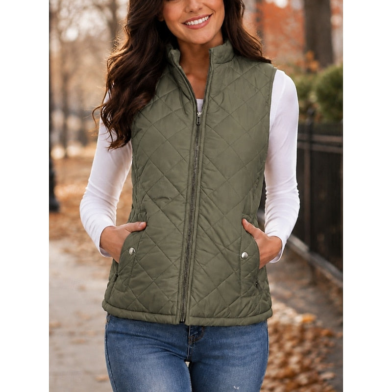 Carmen | Quilted Stand-Collar Vest