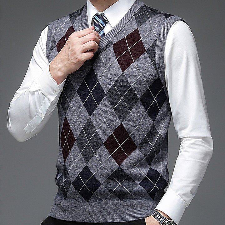 Clark | Argyle V-Neck Sweater Vest