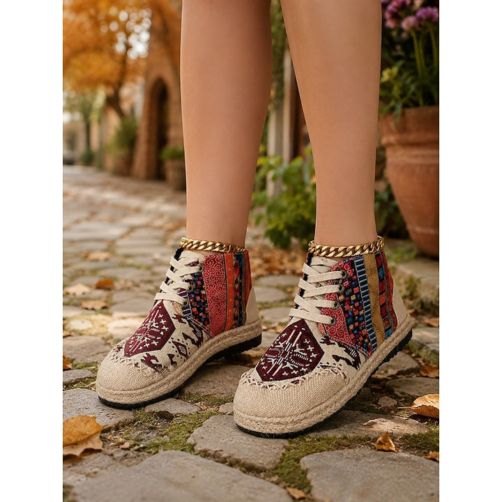 Rosina | Boho Lace-Up Sneakers