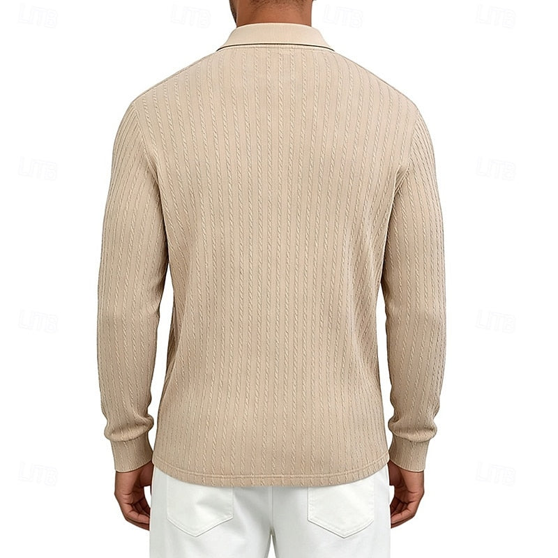 Maxwell | Textured Quarter-Zip Polo Shirt