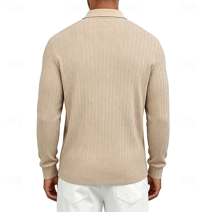 Maxwell | Textured Quarter-Zip Polo Shirt