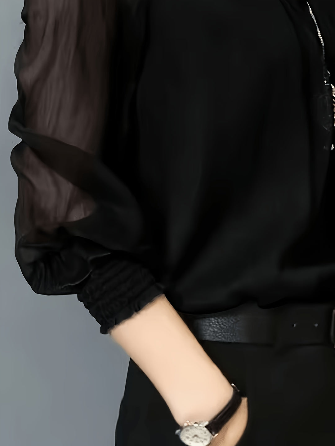Sabrina | Stand-Collar Long-Sleeve Blouse