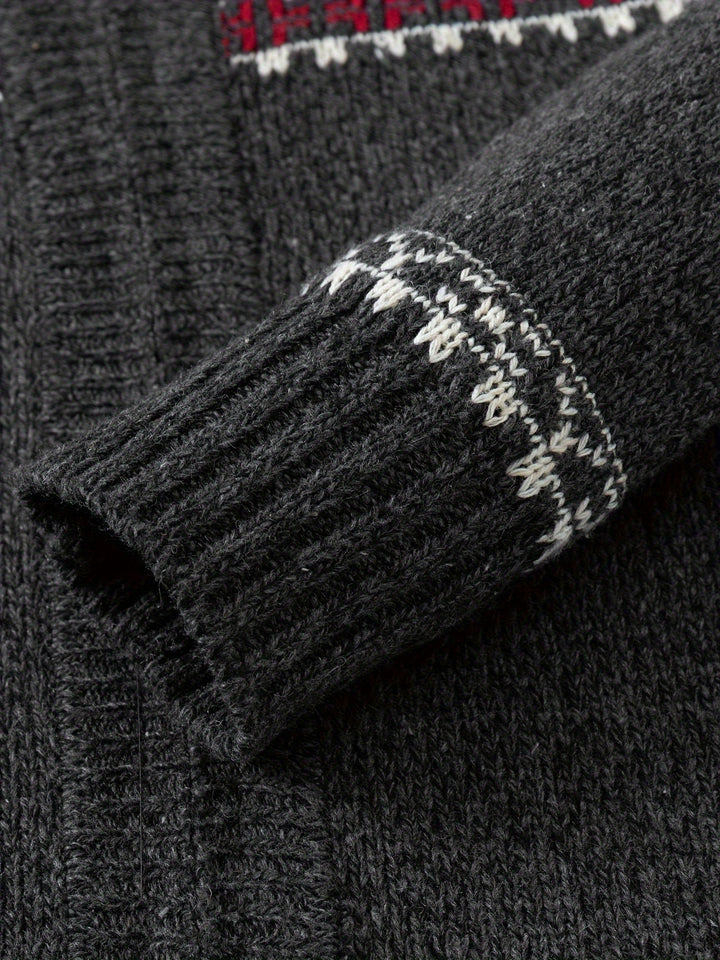 Gregory | Snowflake-Knit Zip Cardigan