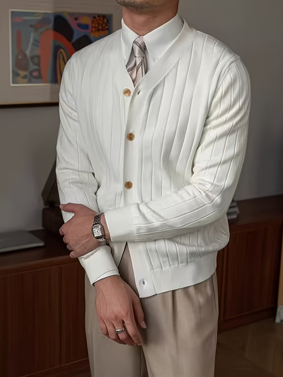 Oliver | Ribbed Button-Up Cardigan