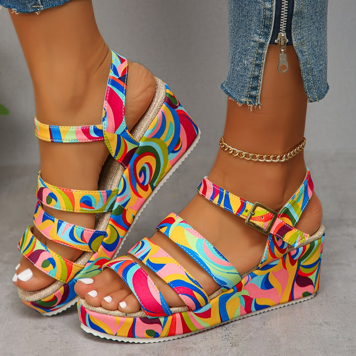 Selora | Women's Platform Ankle Strap Sandals — Open Toe