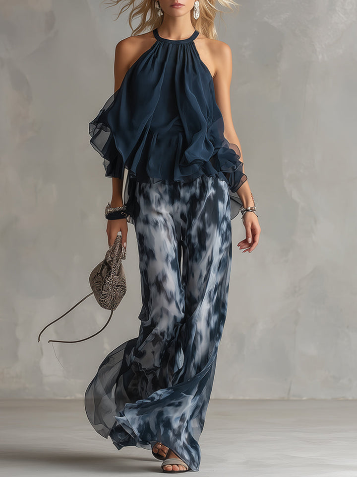 Cosette | Flowing High-Neck Two-Piece Set