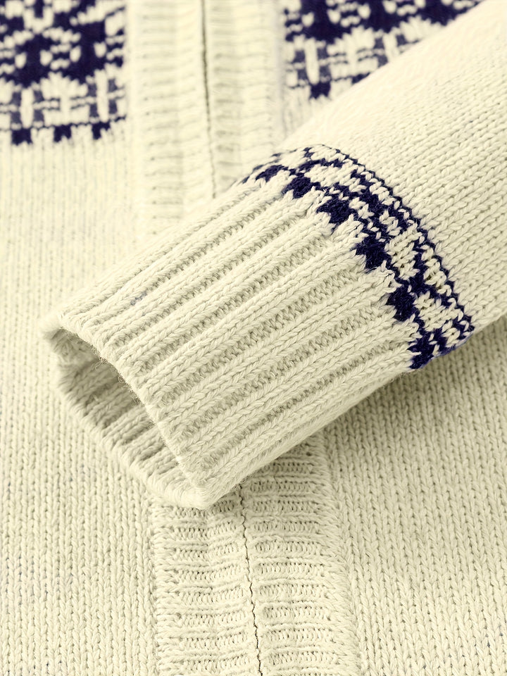 Gregory | Snowflake-Knit Zip Cardigan