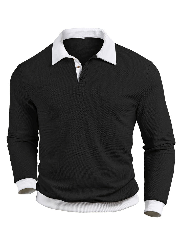 Clark | Men's Waffle Knit Contrast Collar Polo