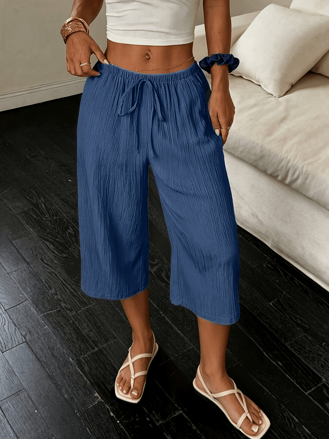 Noelle | Women's Wide-Leg Capri Trousers